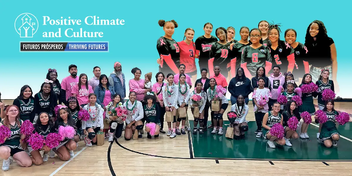 Pictures of the Rippon Middle School and Potomac High School Volleyball teams at their pink out games