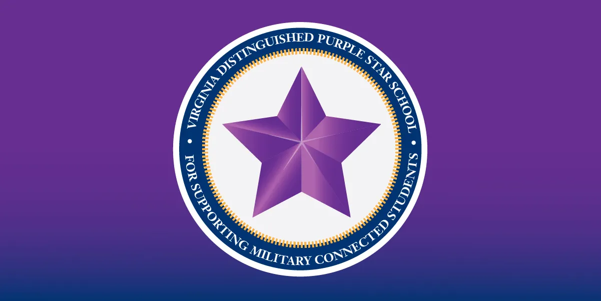 Virginia Distinguished Purple Star School for Supporting Military Connected Students logo