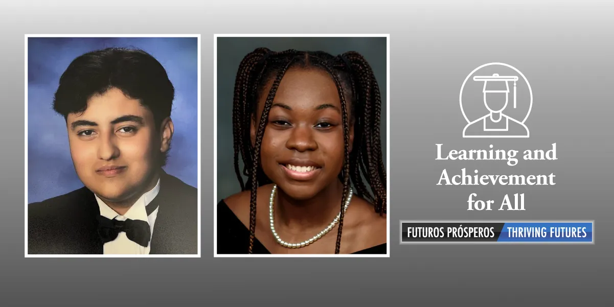 The two students who received perfect scores: Fernando Cedeño (left) and Nia Epperson (right)