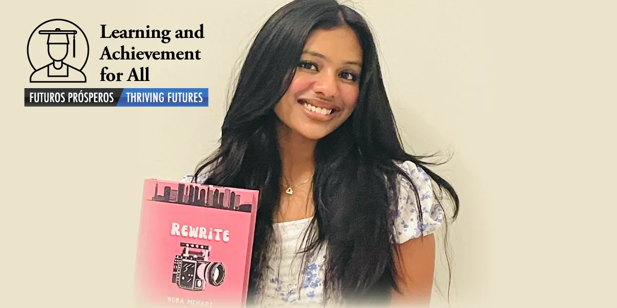 Learning and Achievement. Nora Mehadi, senior at Patriot High School wrote her first published book.