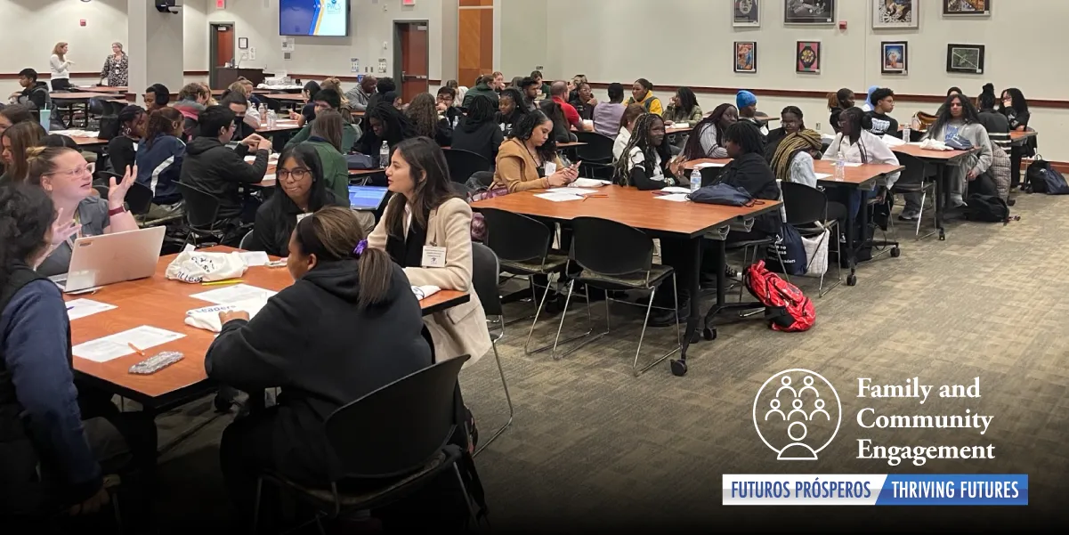 Students sitting in a conference room for the youth leadership conference