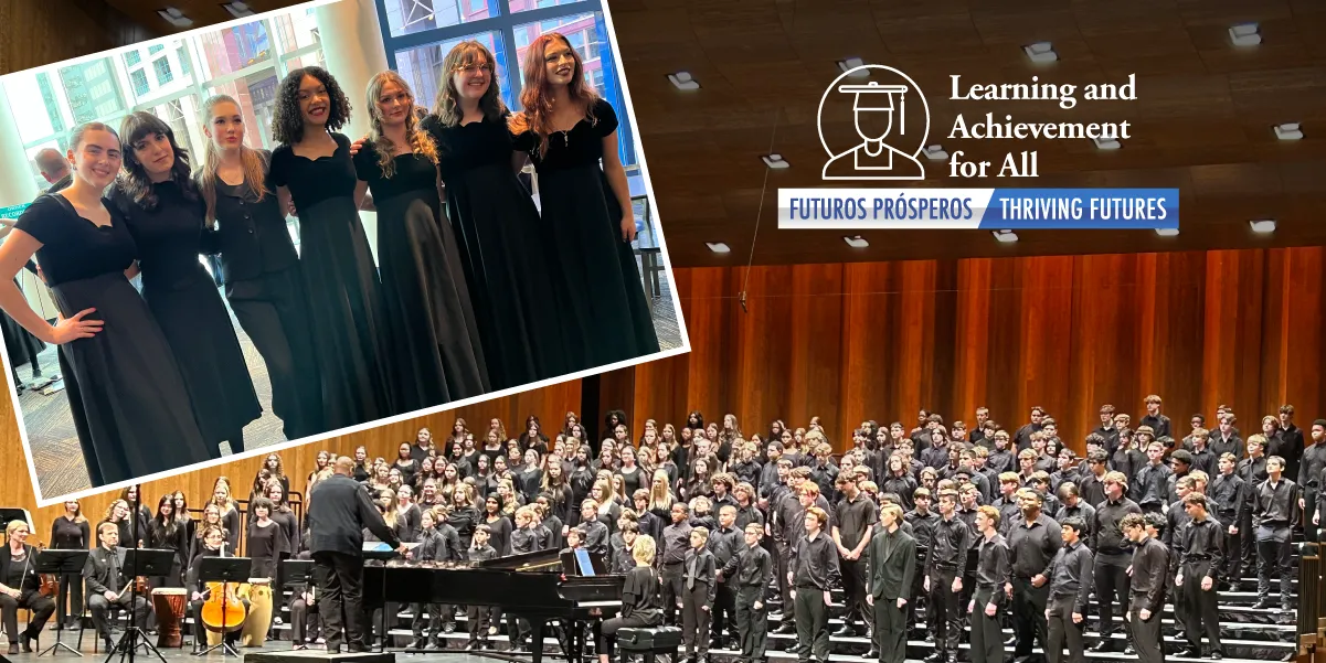 Students from Colgan High School performing in a choir