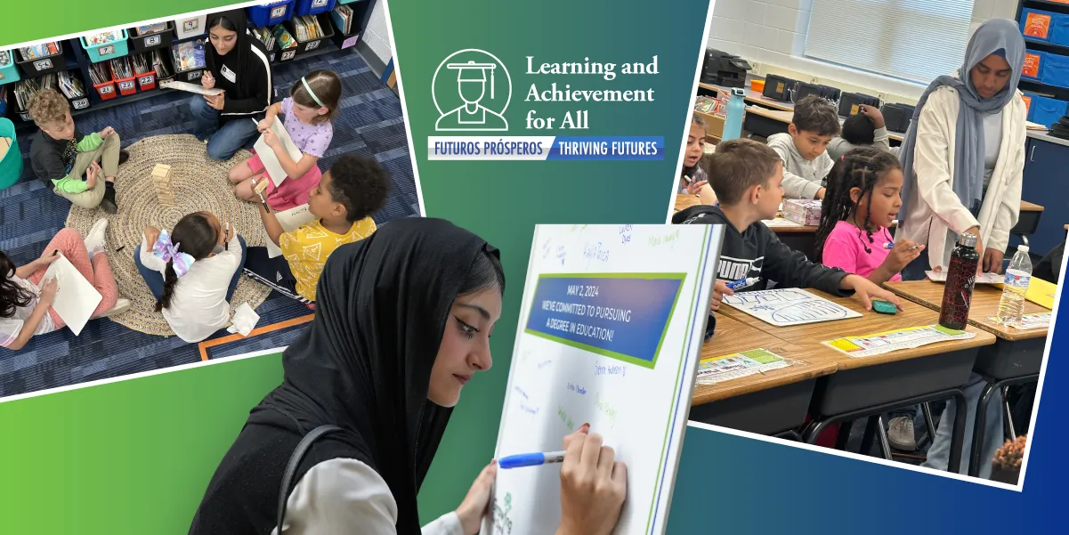 Collage of pictures of growing our own students