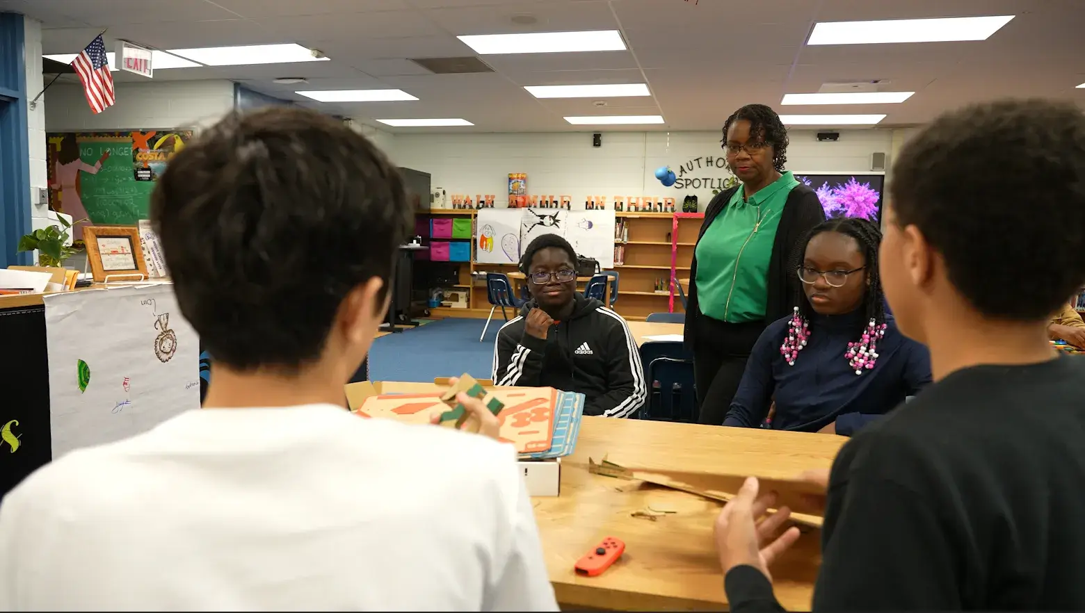 Monica Abrams and students