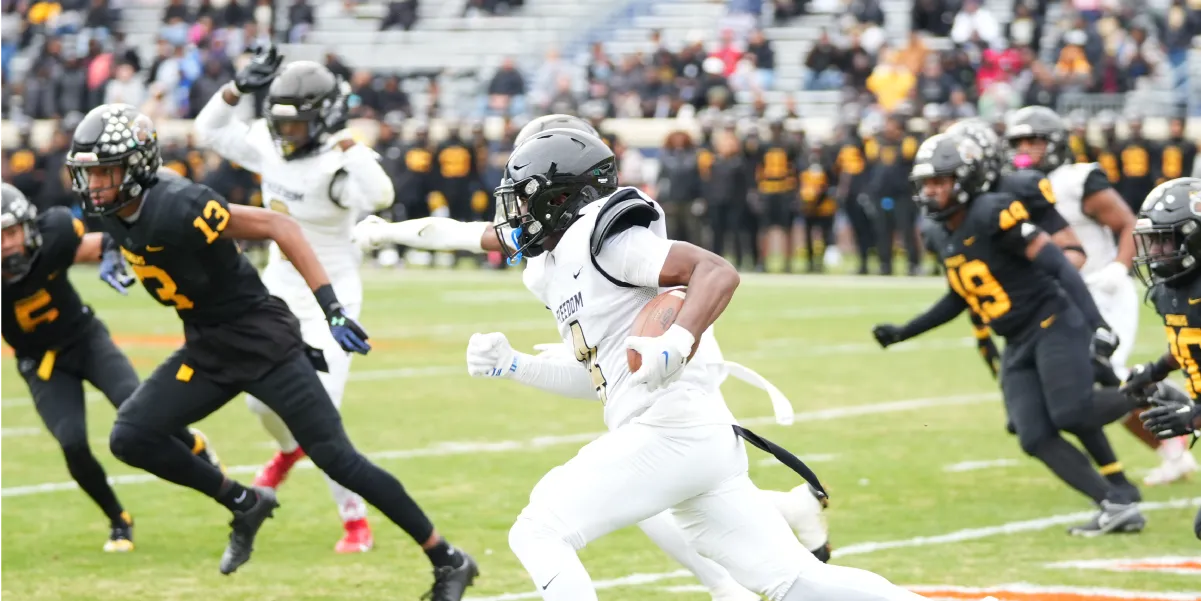Football players in action