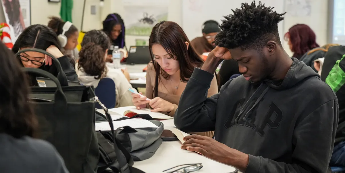 Students working in class
