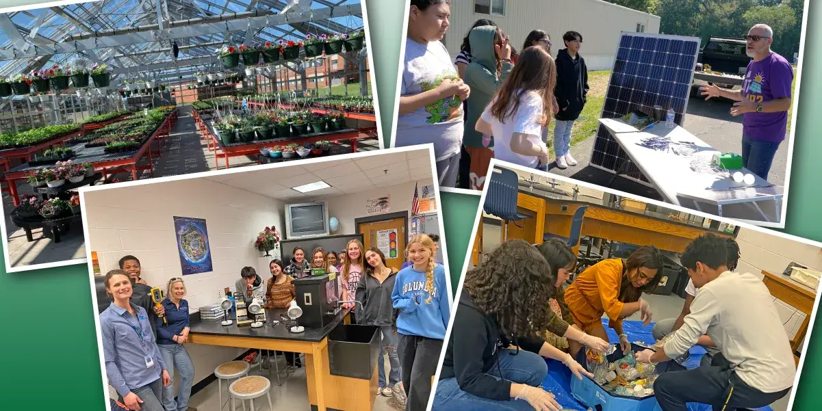 Collage of sustainability efforts in PWCS
