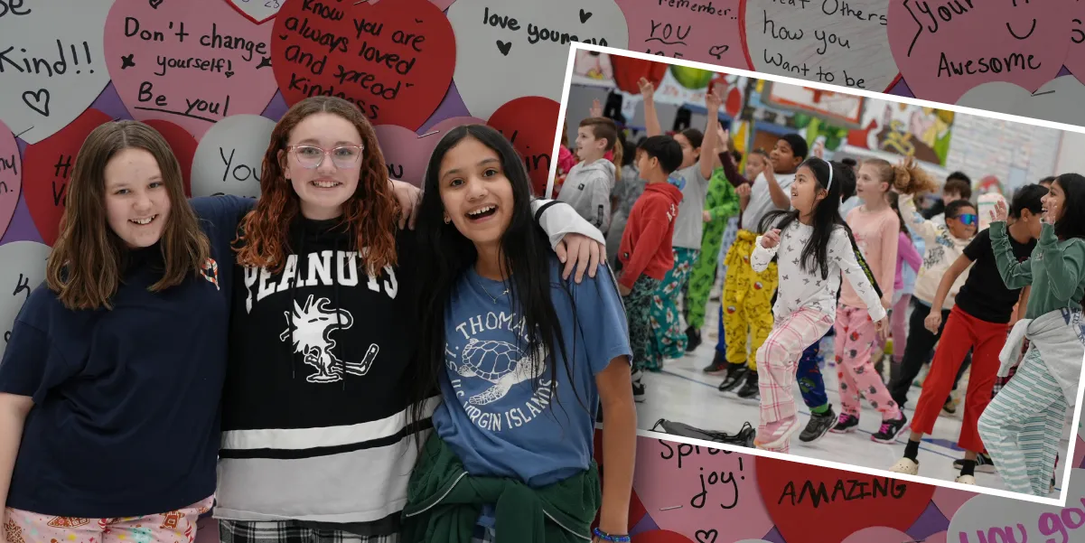 Collage of students celebrating Random Acts of Kindness Week
