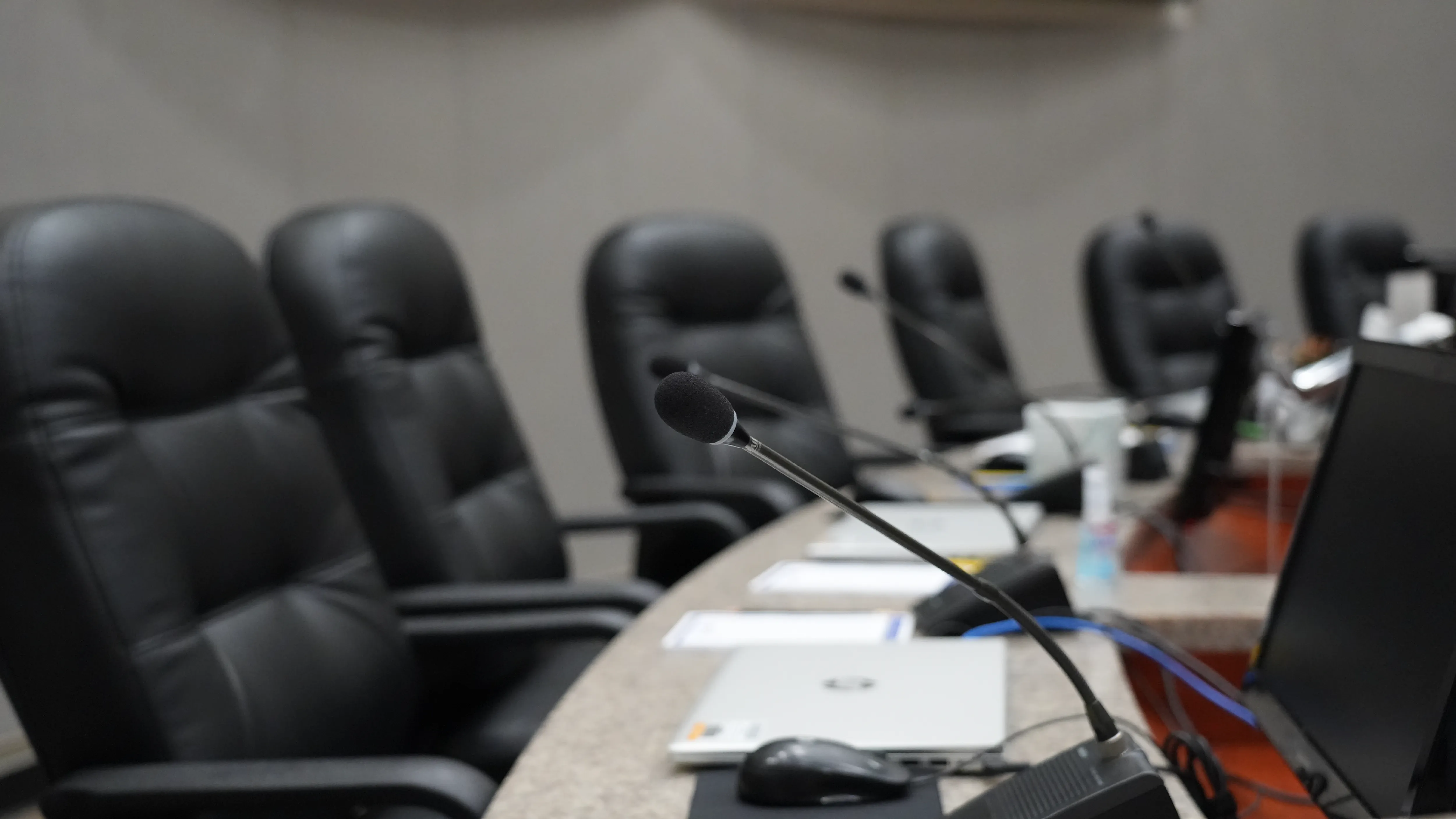 Board room mic and chairs