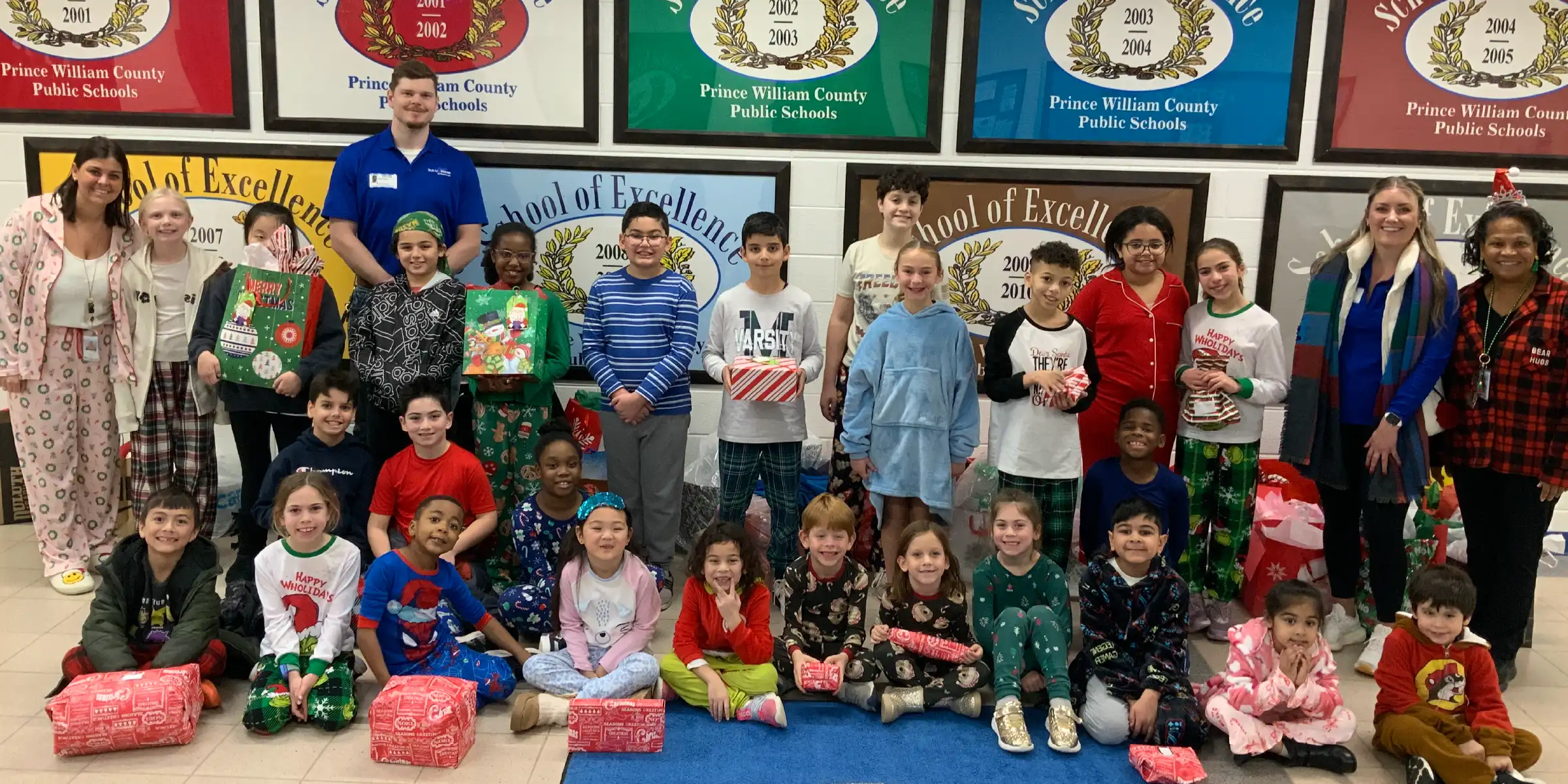 Group of students with gifts