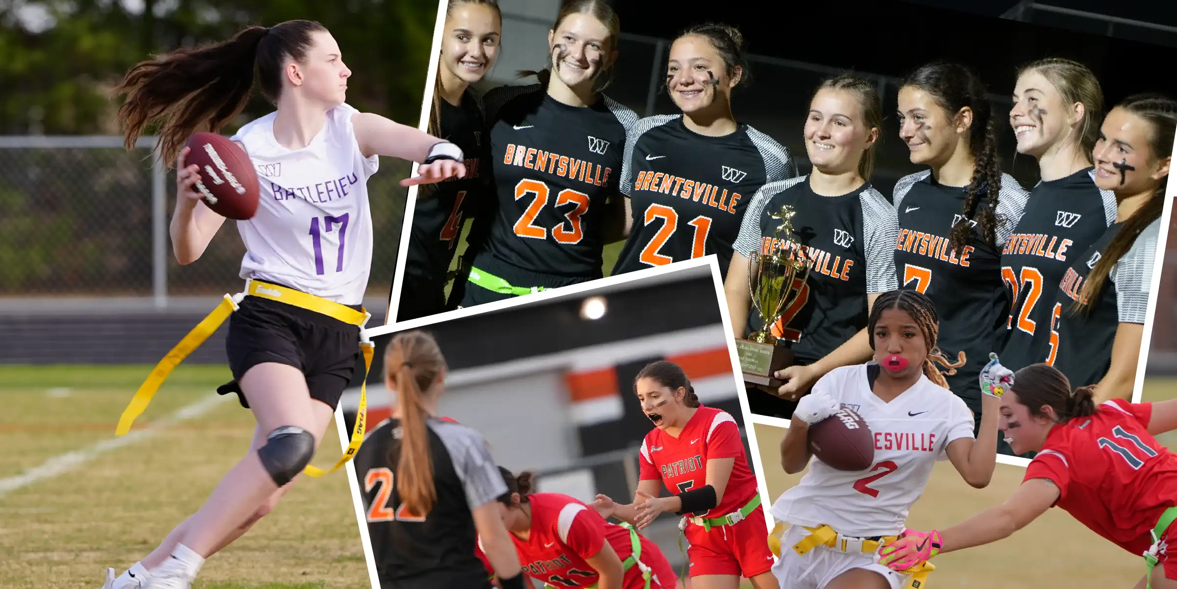 Graphic showing flag football players