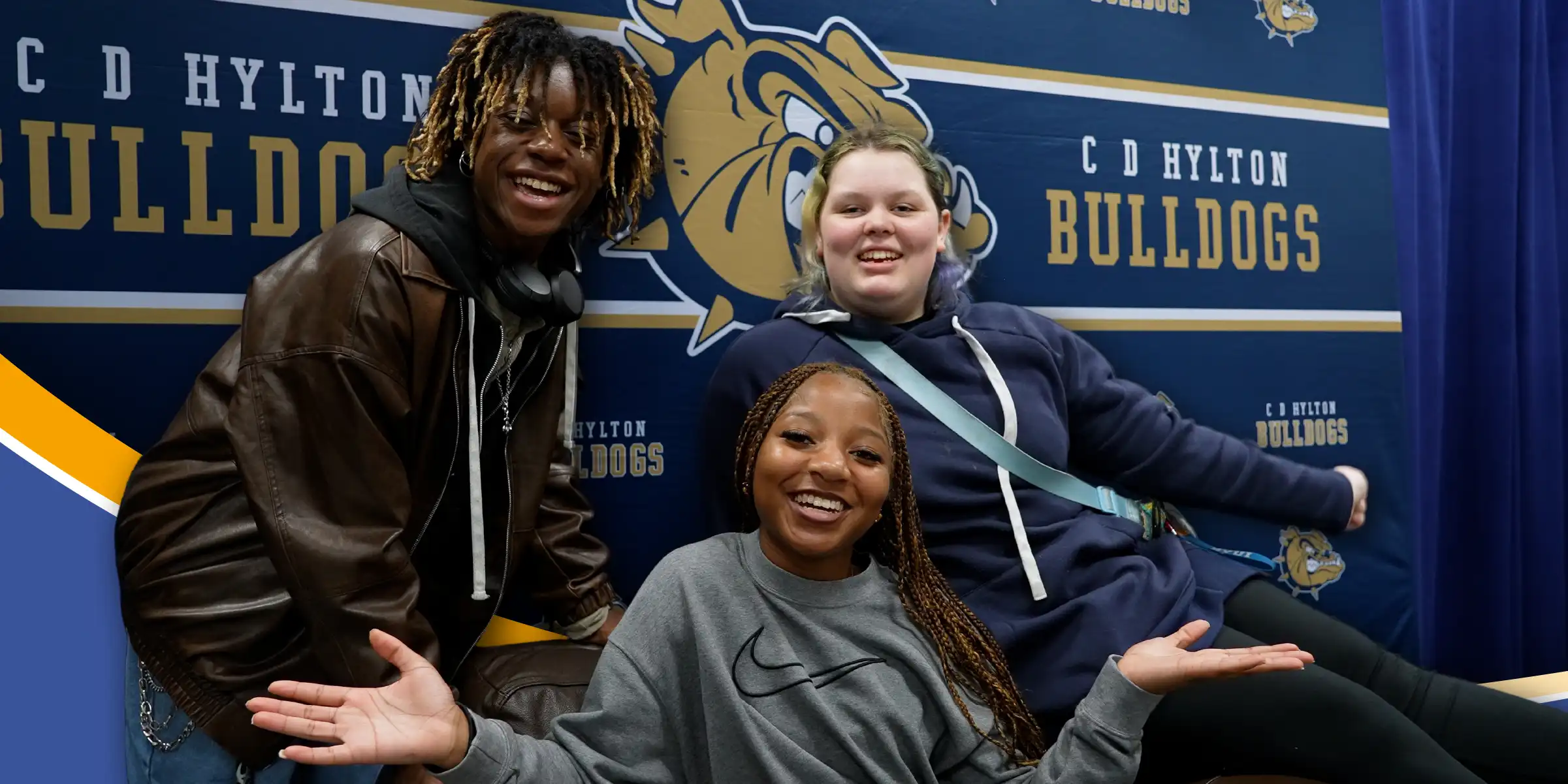 3 Hylton students smiling
