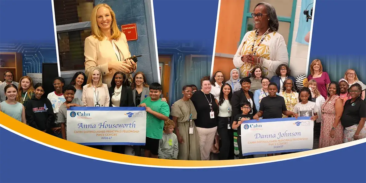 Collage of photos of the announcement of the 2026-27 Cahn Distinguished Principal fellows