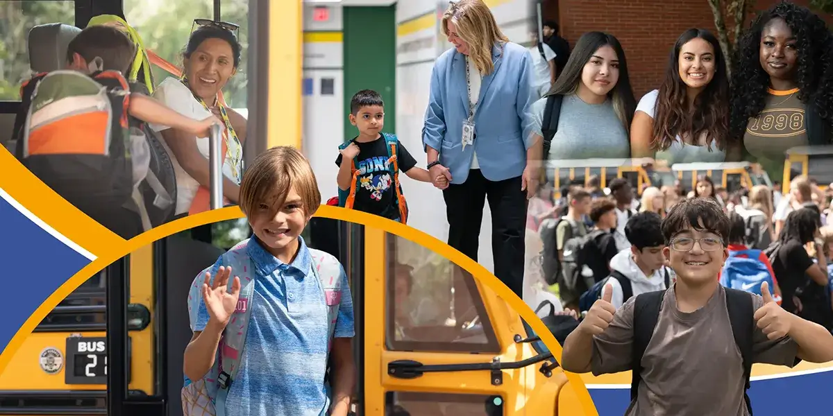 Collage of photos from the first day of school for the 2026-27 school year