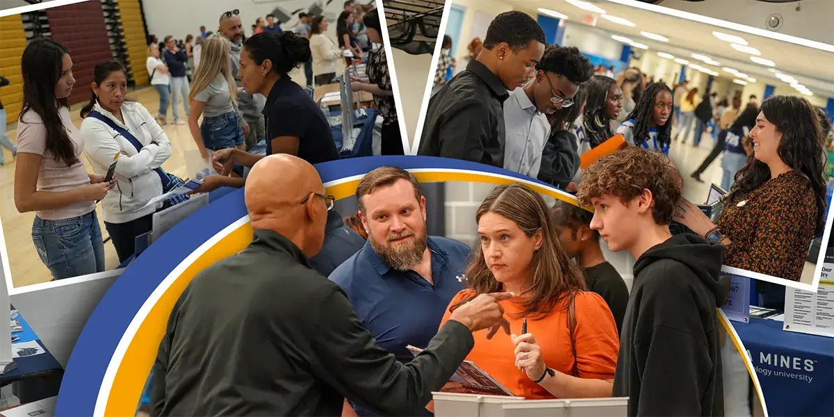 Collage of students and families at the 2025 PWCS College Fairs