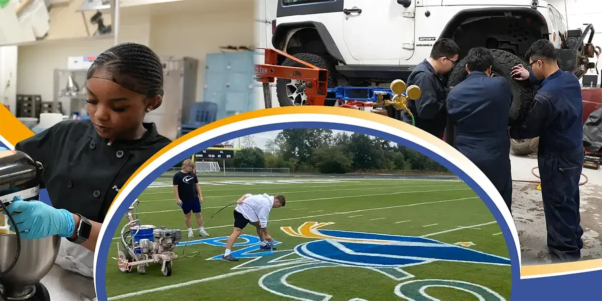 Collage of high school students participating in specialty programs