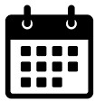 calendar icon with black outlining, no specific date listed.
