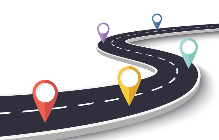 Map illustration with pinpoints