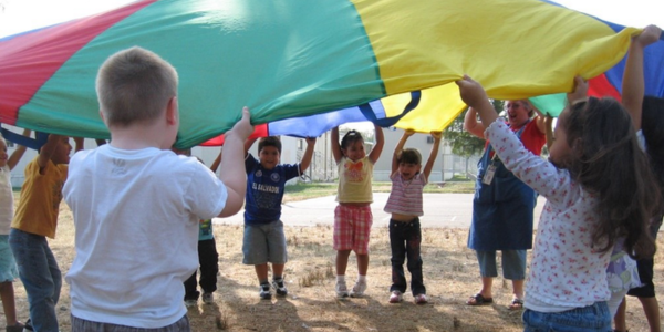 headstart students playing outside
