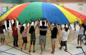 Elementary PE Class Parachute Activity