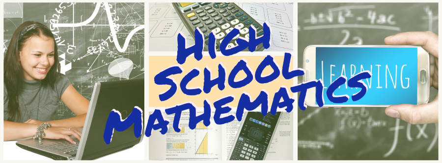 High School Mathematics banner with various math-related images