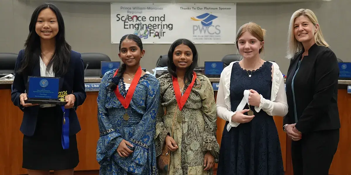 Environmental Science Category Winners with Dr. Flenard