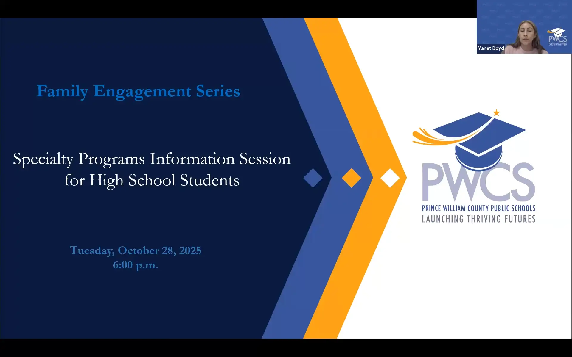 PWCS Family Engagement Series - Specialty Program Information Session for High School Students video screenshot