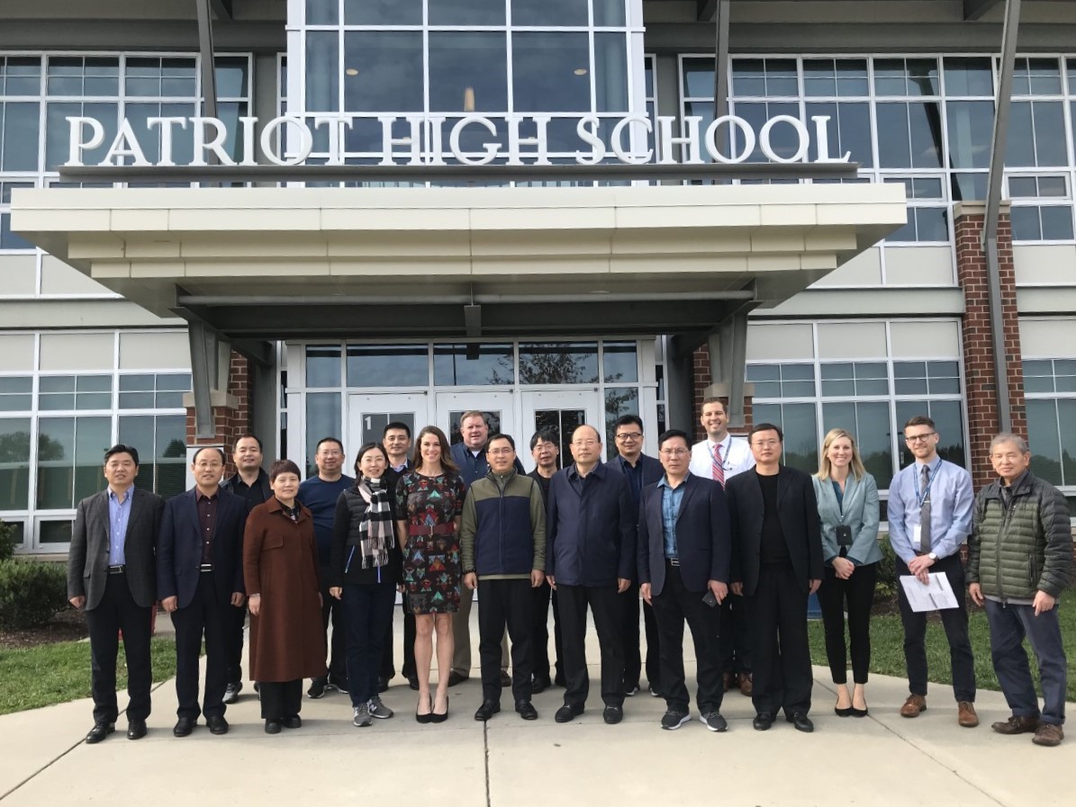 Photo of Chinese delegation and Patriot HS Administrators