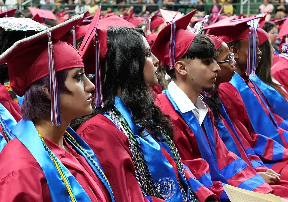 Profiles of Gar-Field High School students at the 2025 graduation ceremony