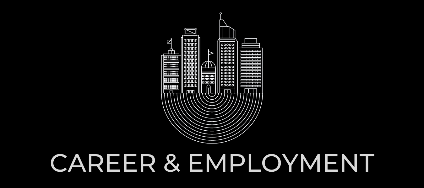 Career and Employment webpage banner with sketch of a cityscape
