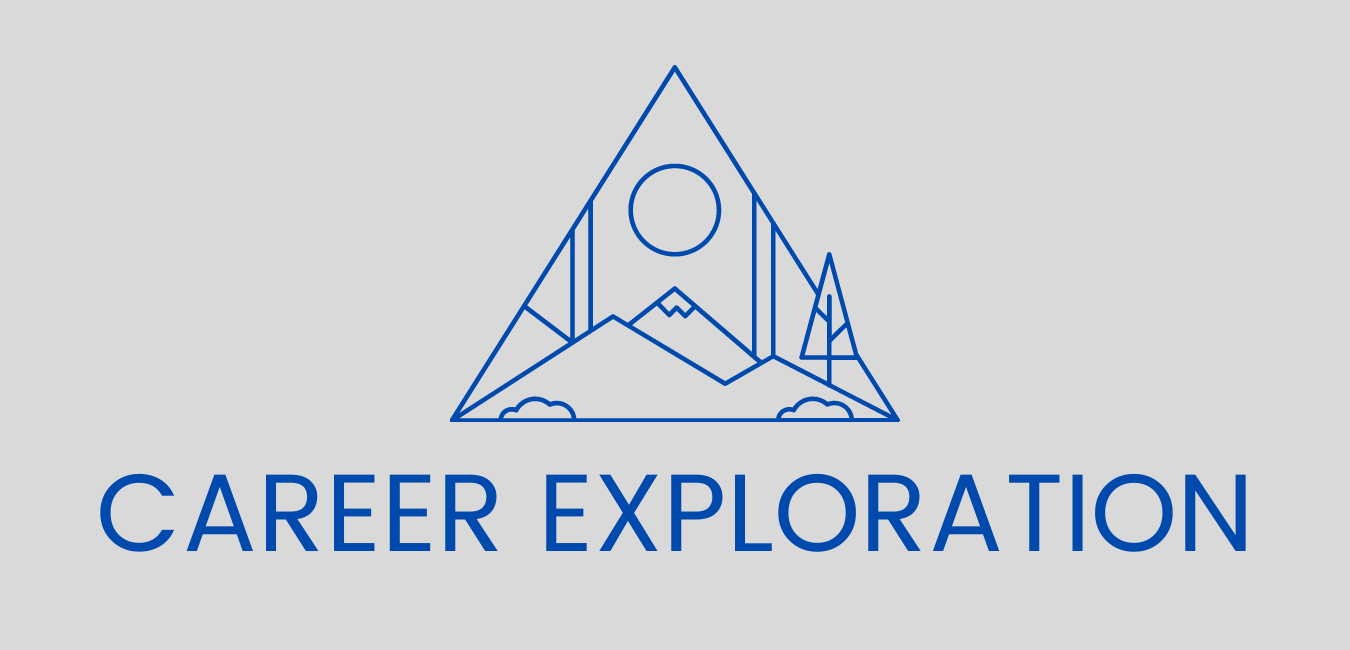 Career Exploration webpage banner with pictograph of mountainscape