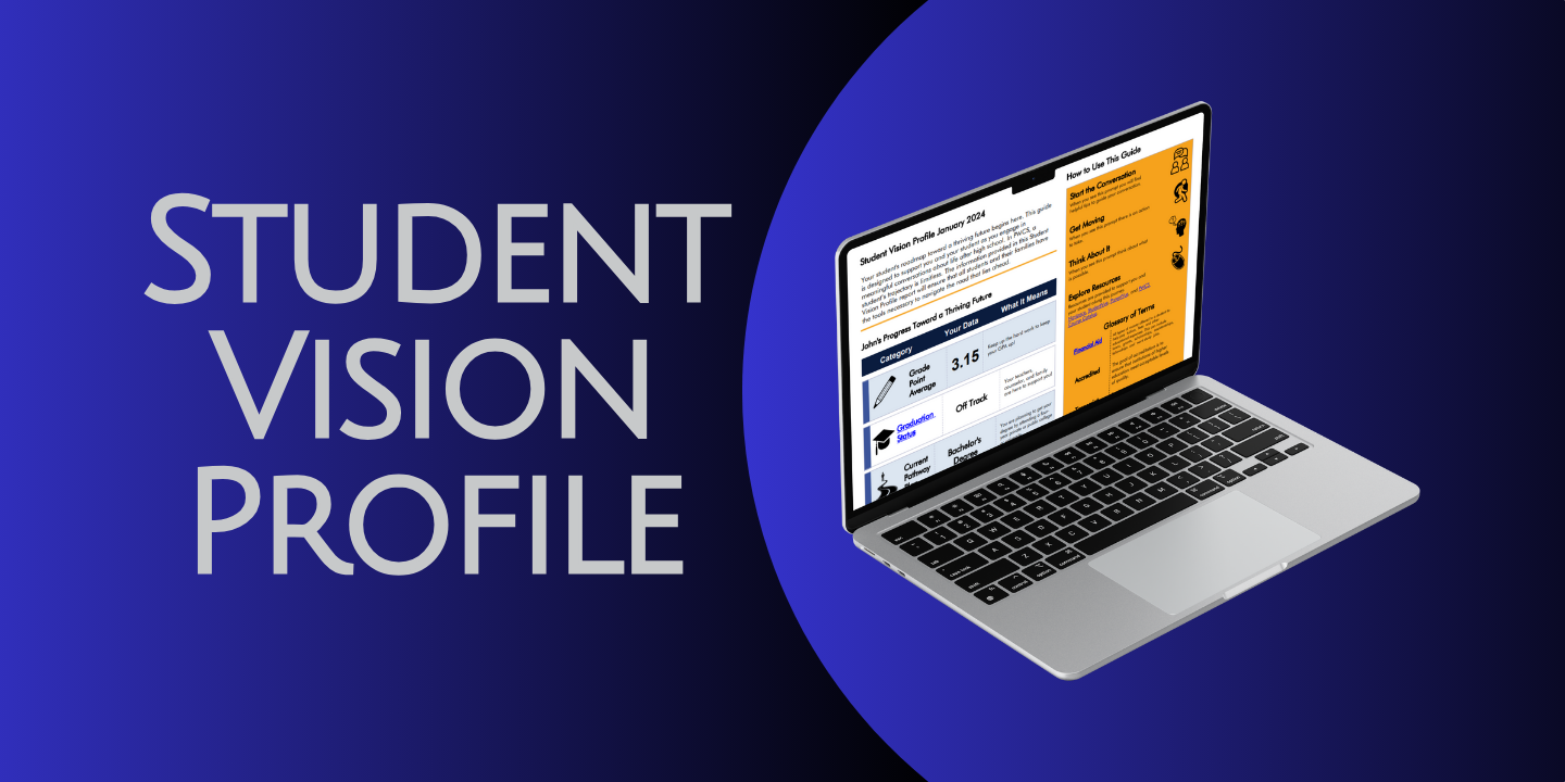 graphic of student vision profile shown on computer screen