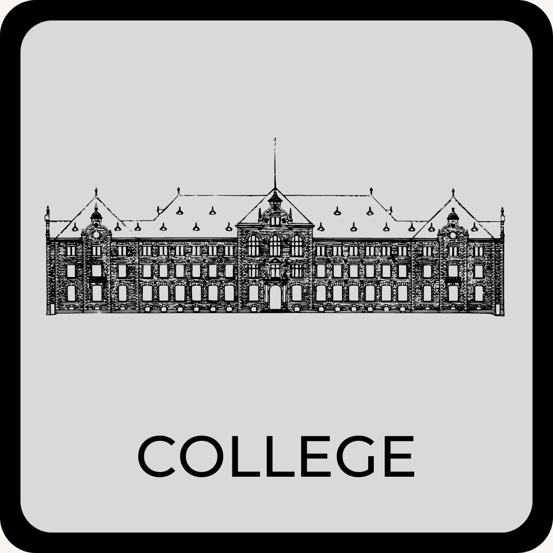 Navigate to college webpage button - sketch of a college building Navigate to college webpage button - sketch of a college building