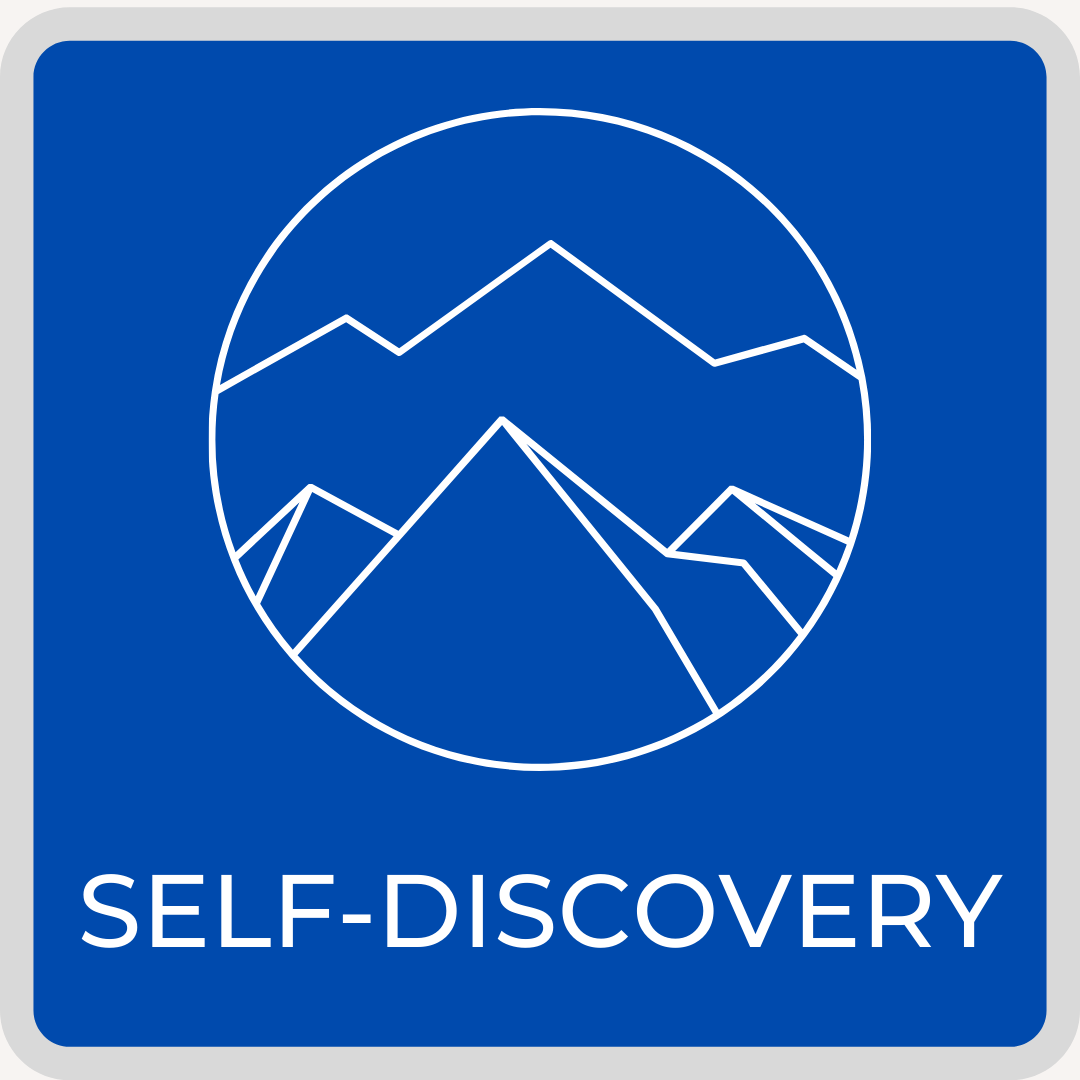 Self-Discovery button with image of a mountain.