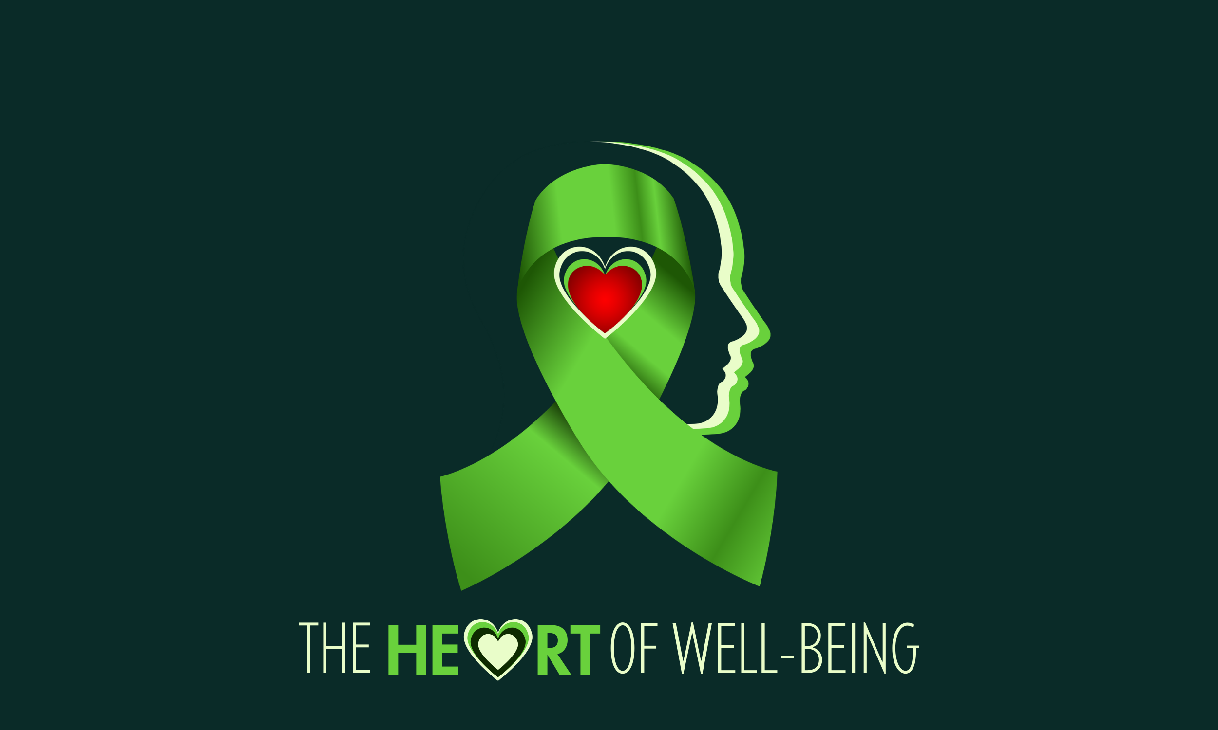 Mental Health Awareness Month webpage banner featuring a drawing of a face with a heart inside the brain