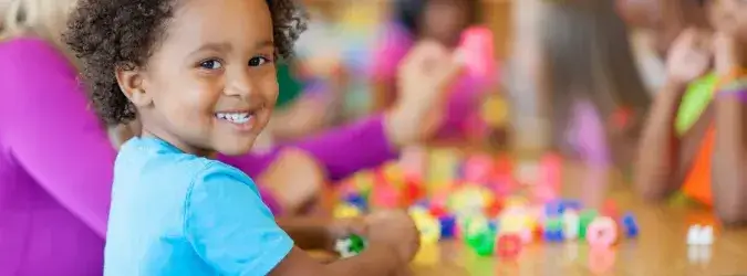 Kindergarten student at desk