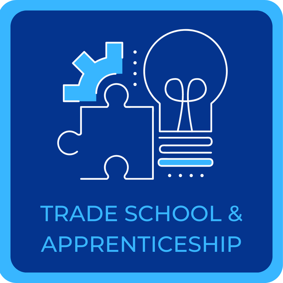 Navigate to trade school webpage - pictograph of electronics and light bulb Navigate to trade school webpage - pictograph of electronics and light bulb